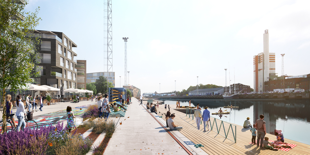 Inre hamnen allmän plats Gasverkskajen Västra kolkajen Nyréns Arkitektkontor